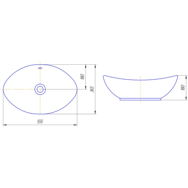 Раковина накладная (55,5х36,5) Corozo Гамма 65 SD-00000610