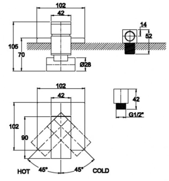 Смеситель для ванны с душем KAISER Sonat (34177-4)