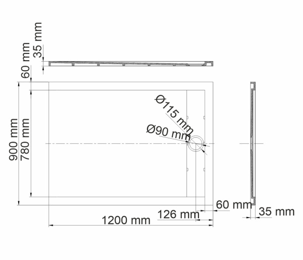 Душевой поддон (120х90) WasserKRAFT Wiese 84T07
