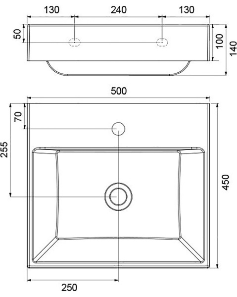 Раковина накладная Ravak Natural XJO01250000