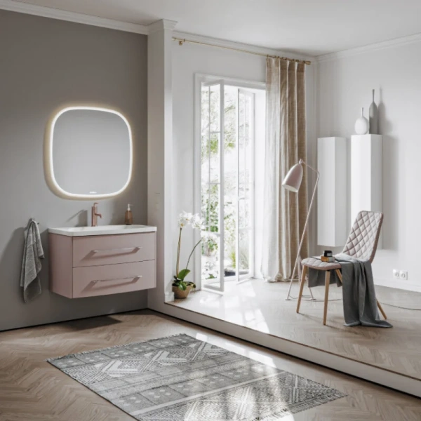 Тумба без раковины 80 см Aqwella Neringa NER0108PR пепельная роза