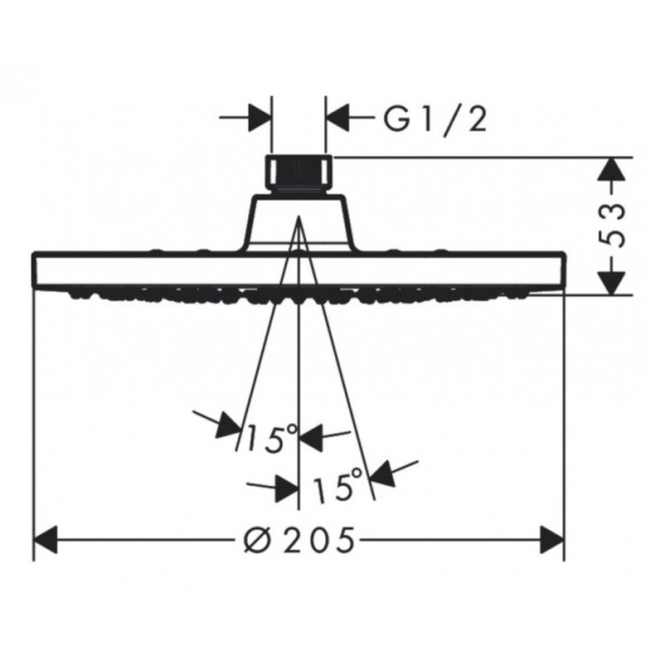 Верхний душ Hansgrohe Vernis Blend 200 1jet 26271000, хром Верхний душ Hansgrohe Vernis Blend 200 1jet 26271000, хром