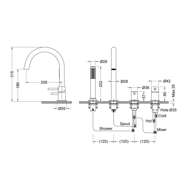 Смеситель для ванны Timo Saona 2320/17Y