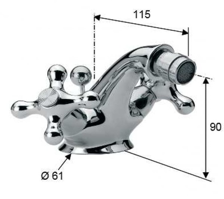 Смеситель для биде Daniel Revival V6200 cr