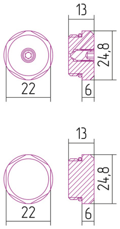 Спускной клапан / Заглушка d 25 мм / G 1/2" НР / 2 шт Шампань 020-1201-0000