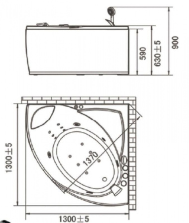 Ванна Orans Bath gidro BT-62106B