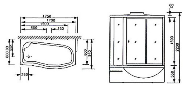 Душевой бокс Appollo A-0830 BS