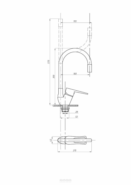 Смеситель для кухни FAUZT FZs-822-B101 гибкий излив тип См-МОЦБА Синий