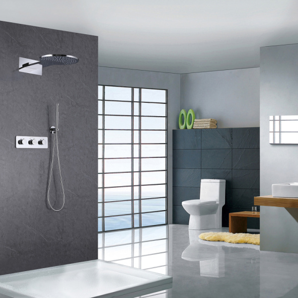 Душевой комплект ABBER Wasser Kreis AF8151 скрытого монтажа без излива, термостат, хром Душевой комплект ABBER Wasser Kreis AF8151 скрытого монтажа без излива, термостат, хром