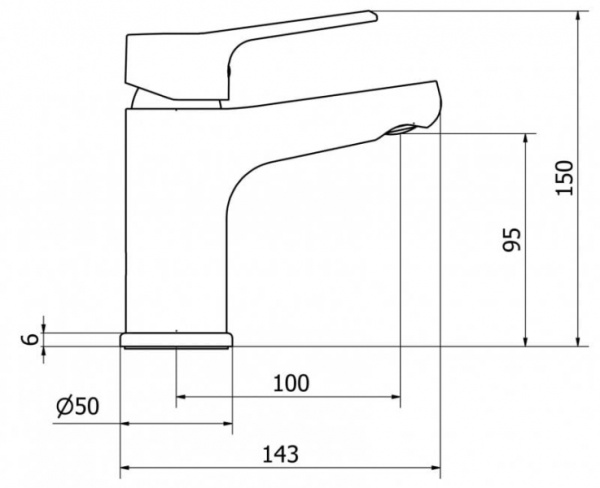 Смеситель для раковины без донного клапана Cezares Peonia PEONIA-LSM1-01-W0