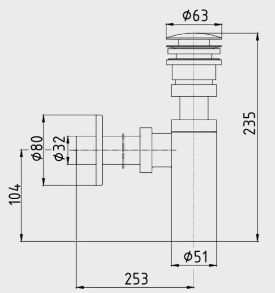 Сифон для раковины E.C.A 102119055C1EX