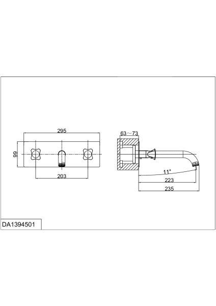 Смеситель для раковины встраиваемый D&K Hessen Grimm (DA1384401)