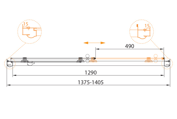 Душевая дверь (140х195) CEZARES GIUBILEO GIUBILEO-BF-1-140-C-G