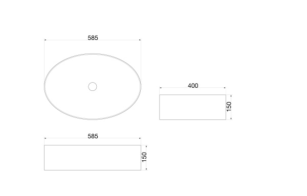 Раковина накладная (58,5х40) SantiLine SL-1074