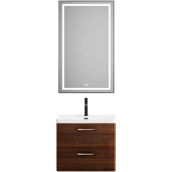 Тумба под раковину BelBagno Due DUE-600-2C-SO-NOCE-P без ручек, Noce