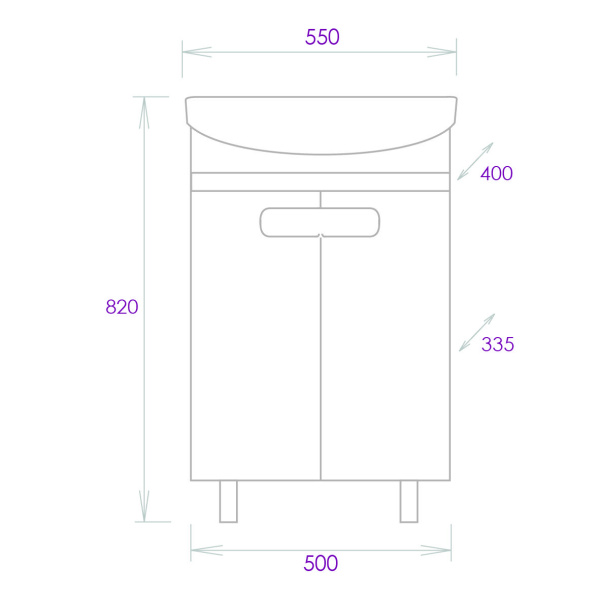 Тумба под раковину напольная Onika Харпер 55 105557