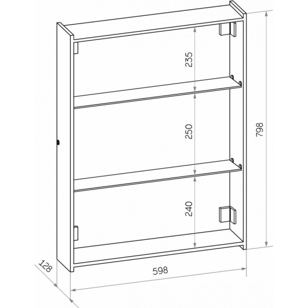 Зеркало-шкаф с подсветкой Art&Max TECHNO AM-Tec-600-800-1D-DS-F-Nero