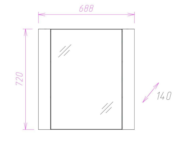 Зеркало-шкаф Onika Стоун 70 (68,8x72) 207033