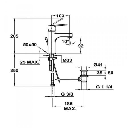 Смеситель для раковины Teka PALMA 653420210 (65.342.02.10)