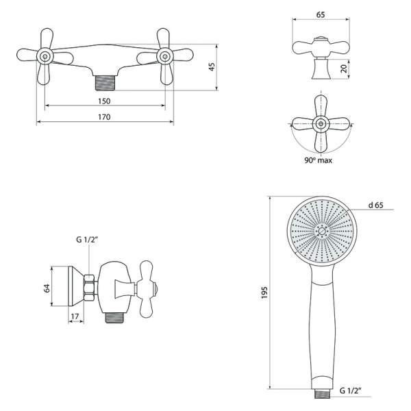 Смеситель для душа Славен Прораб  О СЛ-ДВ-О40