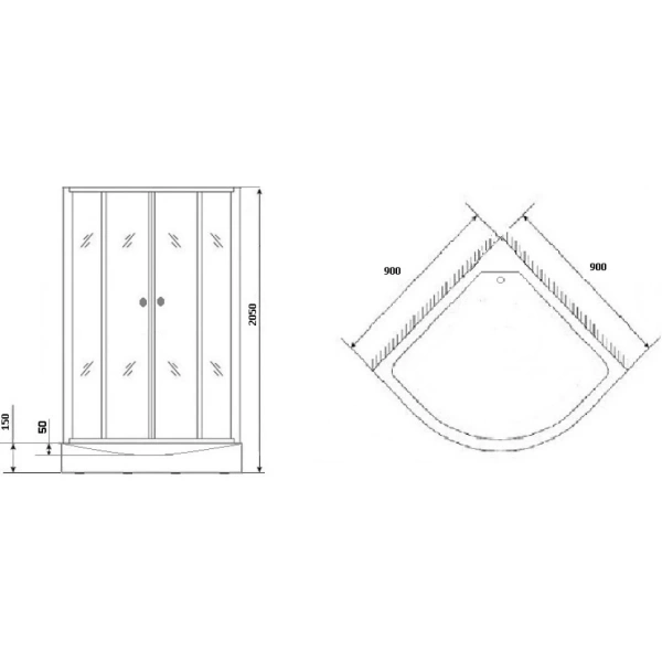Душевая кабина (90х90) Grossman Classic GR271 распашная, черный, прозрачный