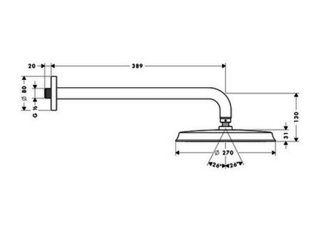 Верхний душ Hansgrohe Raindance Classic 27424000
