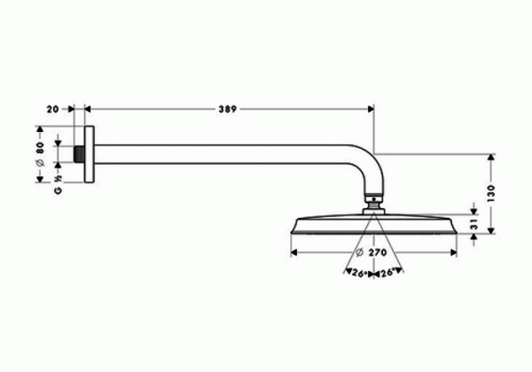 Верхний душ Hansgrohe Raindance Classic 27424000 Верхний душ Hansgrohe Raindance Classic 27424000