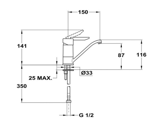 Смеситель для умывальника с поворотным изливом Mofem Rumba150-0053-50