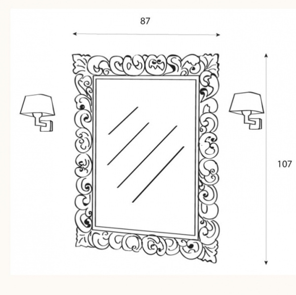 Зеркало Cezares Lady New Classico 670/O