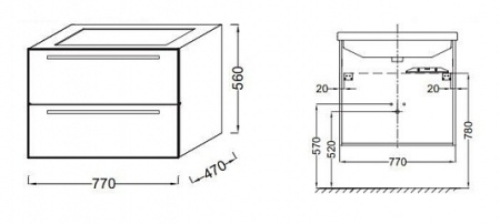 Тумба для раковины Jacob Delafon Struktura EB1277-N18