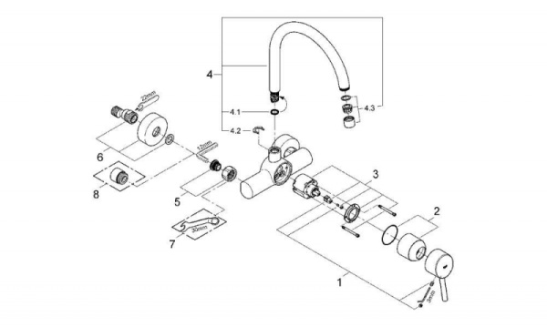 Смеситель однорычажный для мойки, DN 15, Grohe Concetto 32667 001 (32667001) Смеситель однорычажный для мойки, DN 15, Grohe Concetto 32667 001 (32667001)