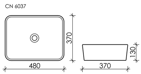 Раковина накладная (48х37) Ceramica Nova ELEMENT CN6037