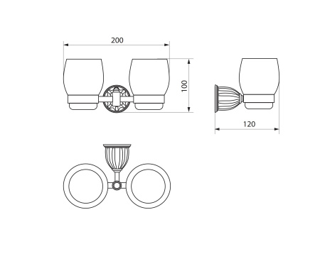 Подстаканник двойной RUSH Socotra ST12320