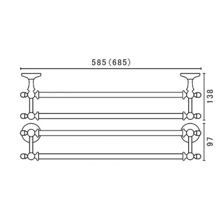 Полотенцедержатель двойной Art&Max AM-E-2648SJ-Do