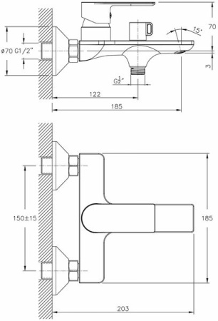 Смеситель для ванны Haiba HB60505