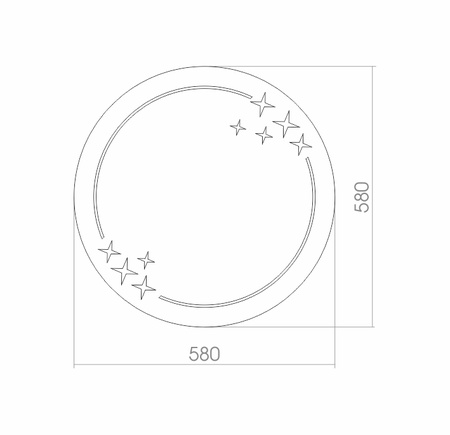 Зеркало (58х58) Silver Mirrors Звезда 00000234