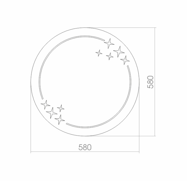 Зеркало (58х58) Silver Mirrors Звезда 00000234