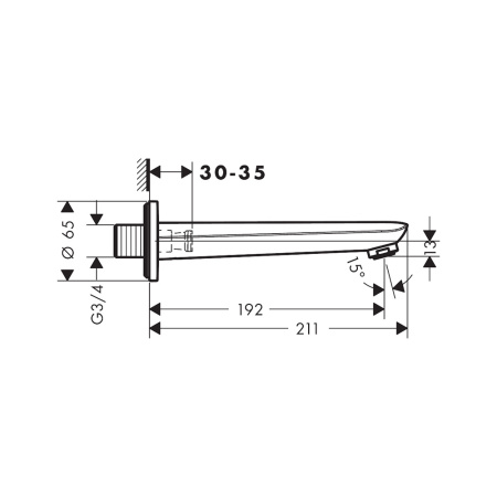 Излив для ванны Hansgrohe Novus 71320000 хром