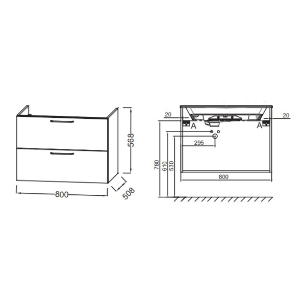 Тумба под раковину Jacob Delafon Odeon Rive Gauche 80 EB2522-R9-N18