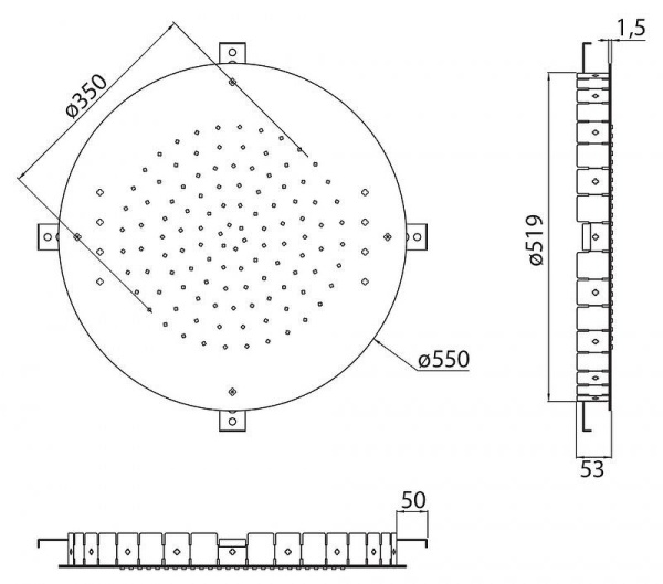 Верхний душ Cezare CZR-SDRH1-50-03 Верхний душ Cezare CZR-SDRH1-50-03
