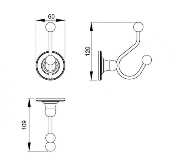 Крючок двойной Timo Nelson 150013/00