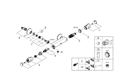 Термостат для душа Grohe Grohtherm 800 34558 000 (34558000) хром