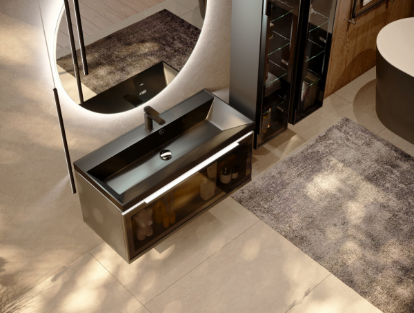 Тумба без раковины 100 см Jorno Notte Not.01.100/P/A/JR черный