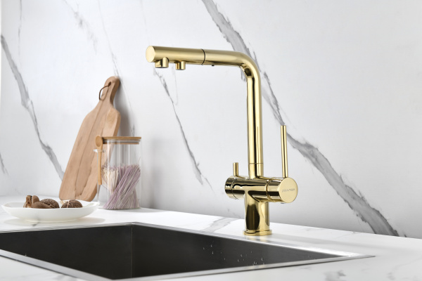 Смеситель для кухни с подключением к фильтру  Paulmark Serpentine Se213222-G