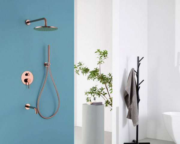 Душевой комплект ABBER Wasser Kreis AF8117RG скрытого монтажа с изливом, розовое золото