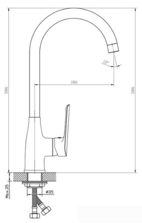 Смеситель для кухни Esko Lagos LG 519, хром