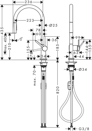Смеситель для кухни 2jet Hansgrohe 72800670