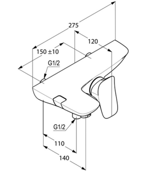 Смеситель для ванны Kludi Ambienta 534450575 Смеситель для ванны Kludi Ambienta 534450575