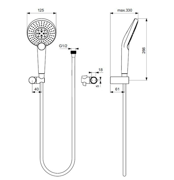 Душевой набор Ideal Standard Ideal Rain Evo Jet Round XL3 B1765AA Душевой набор Ideal Standard Ideal Rain Evo Jet Round XL3 B1765AA