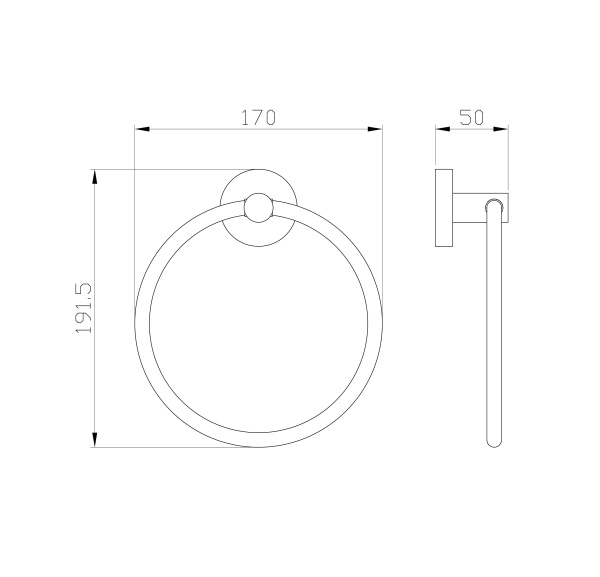 Кольцо для полотенец WONZON & WOGHAND EASY, хром WW-8113